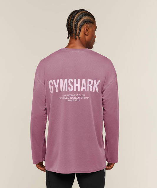 GS-0153 Conditioning Club Washed Long Sleeve T-Shirt - Strength Pink/Haze Pink/Wash