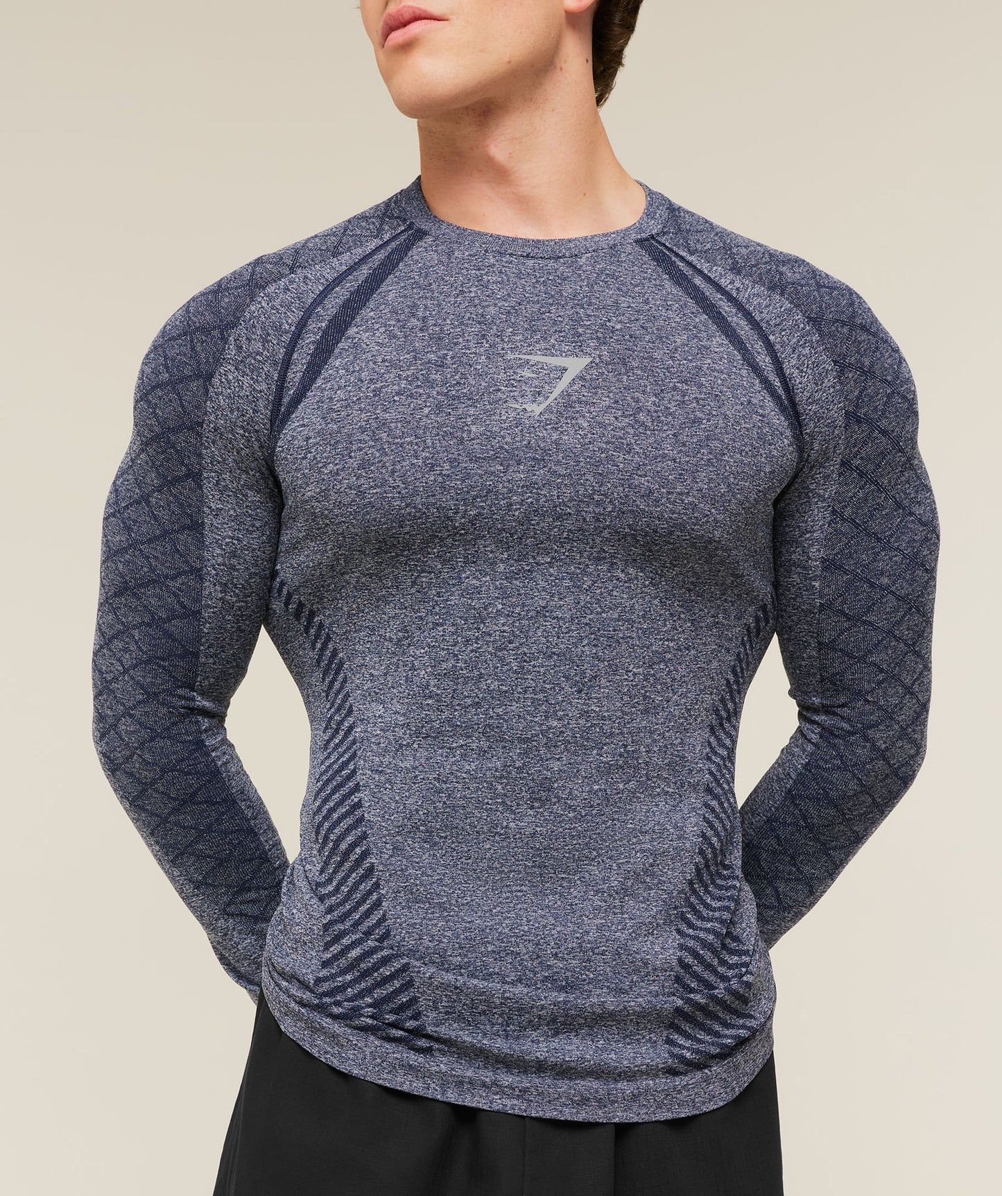 GS-0137 Devant Seamless Long Sleeve T-Shirt - Heavy Blue