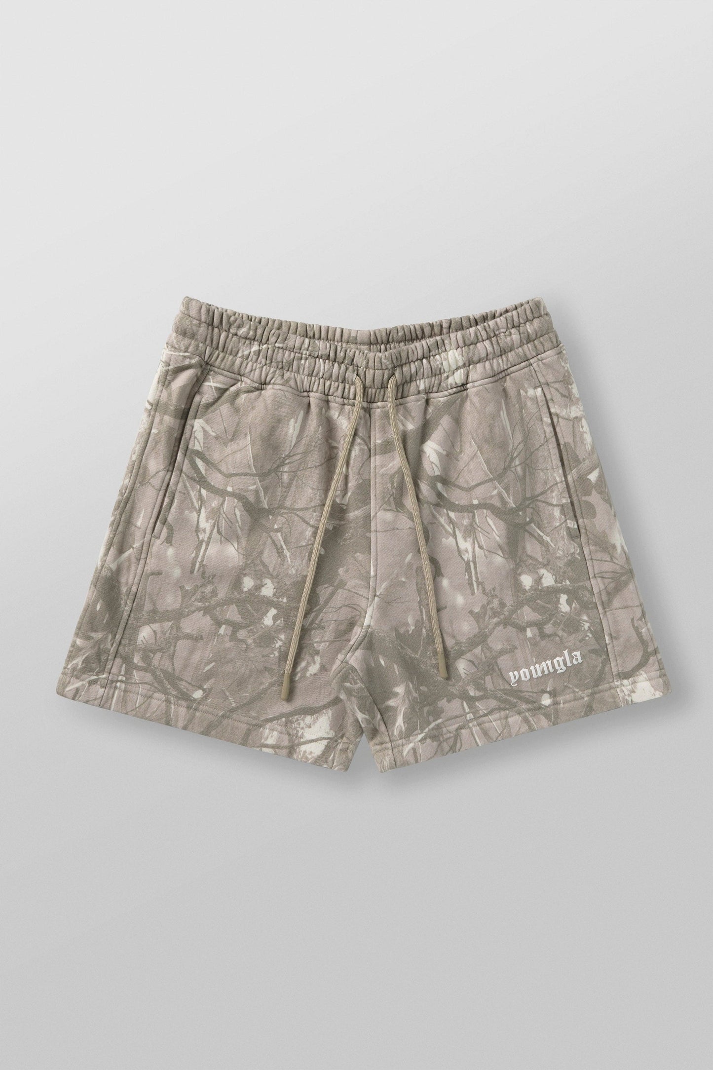 1118 - Tree Camo Cotton Shorts - Tan Tree Camo