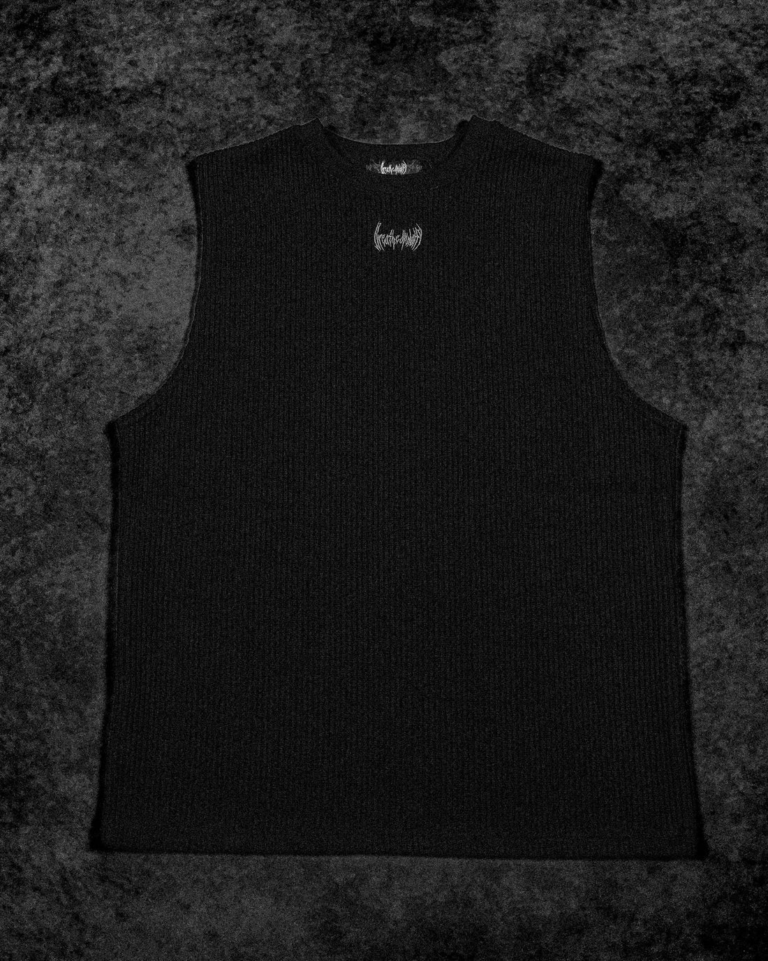 BD-0104 Waffle Knit Cut-off Tee [OBSIDIAN]