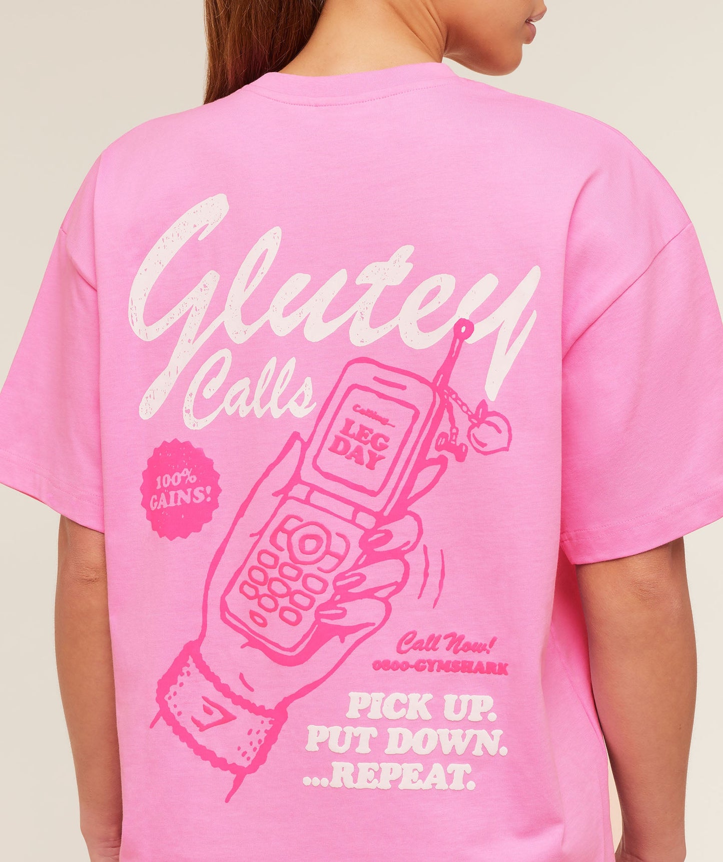 GSW-0097 Glutey Calls Graphic T-Shirt - Focus Pink