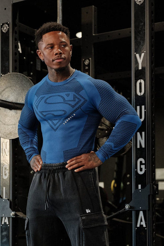 8066 - Superman Compression Longsleeves - Blue