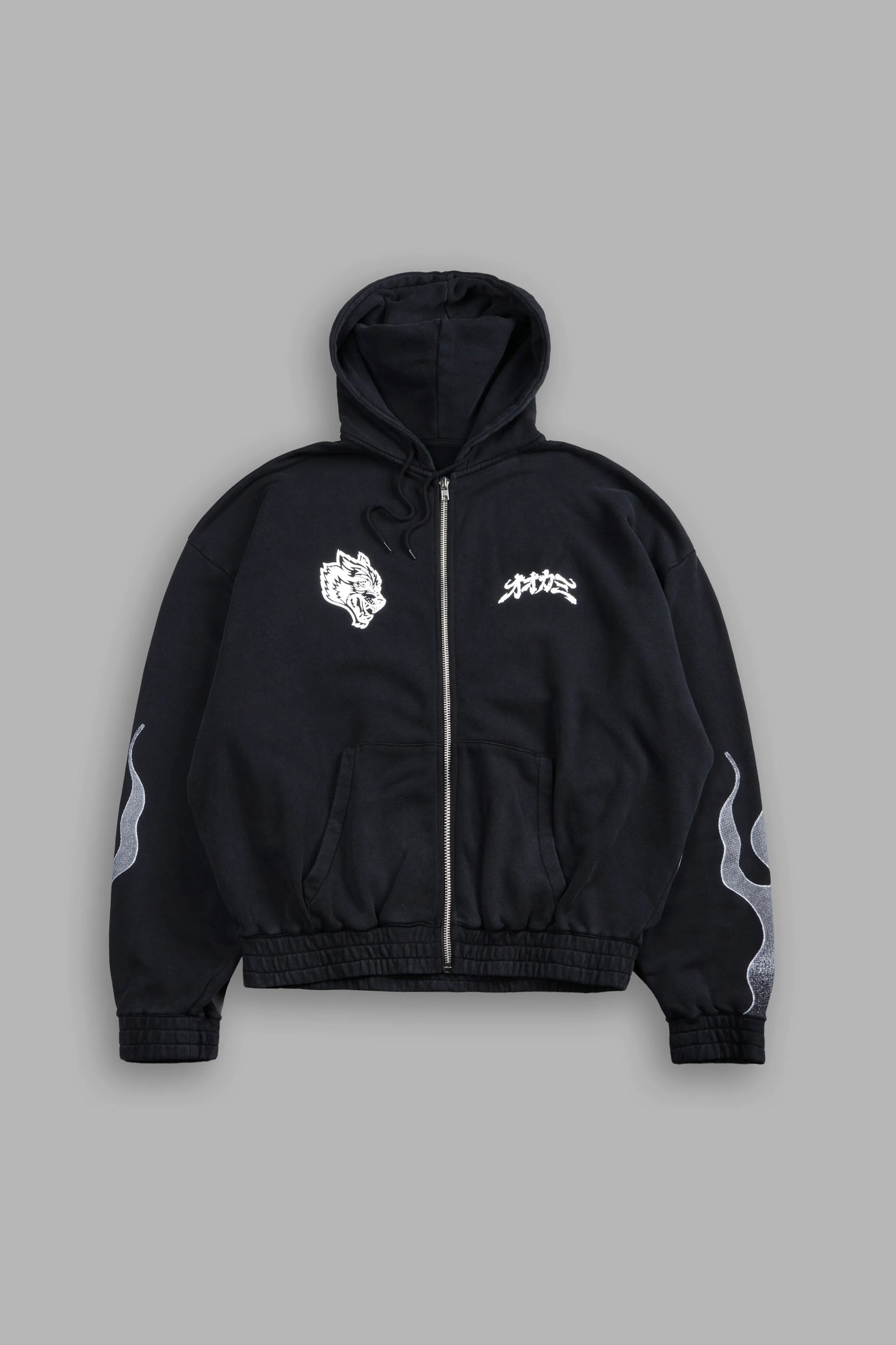 DS-0317 OUR CODE CHAMBERS ZIP HOODIE IN BLACK