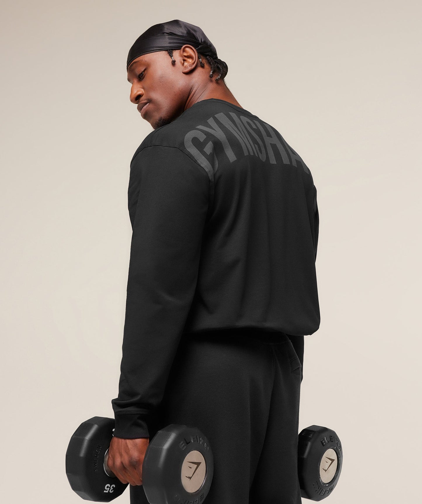 GS-0124 Power Long Sleeve T-Shirt - Black/Asphalt Grey