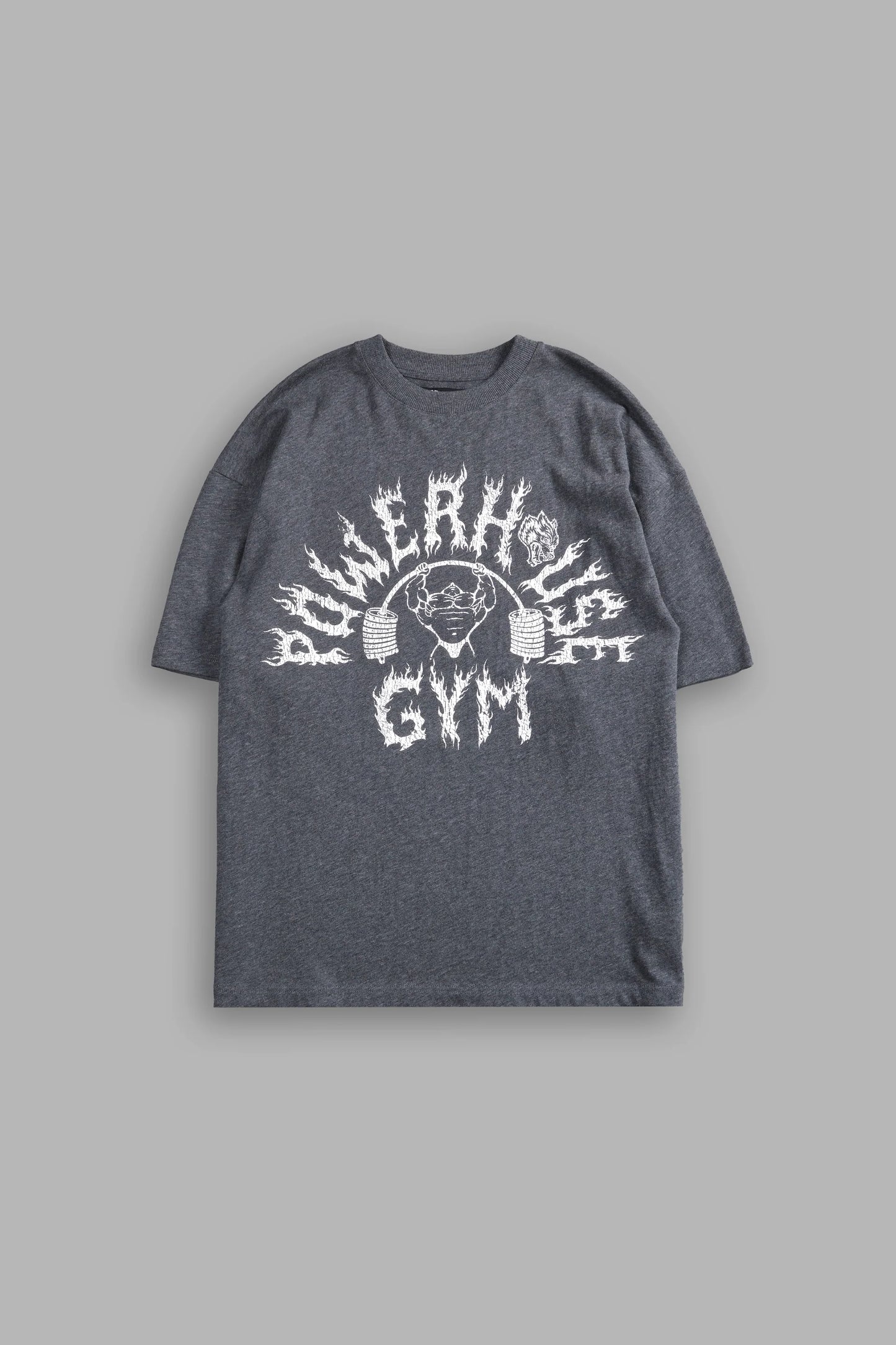DS-0187 Iron Flame “Premium” Oversized Tee in Darc Heather Gray
