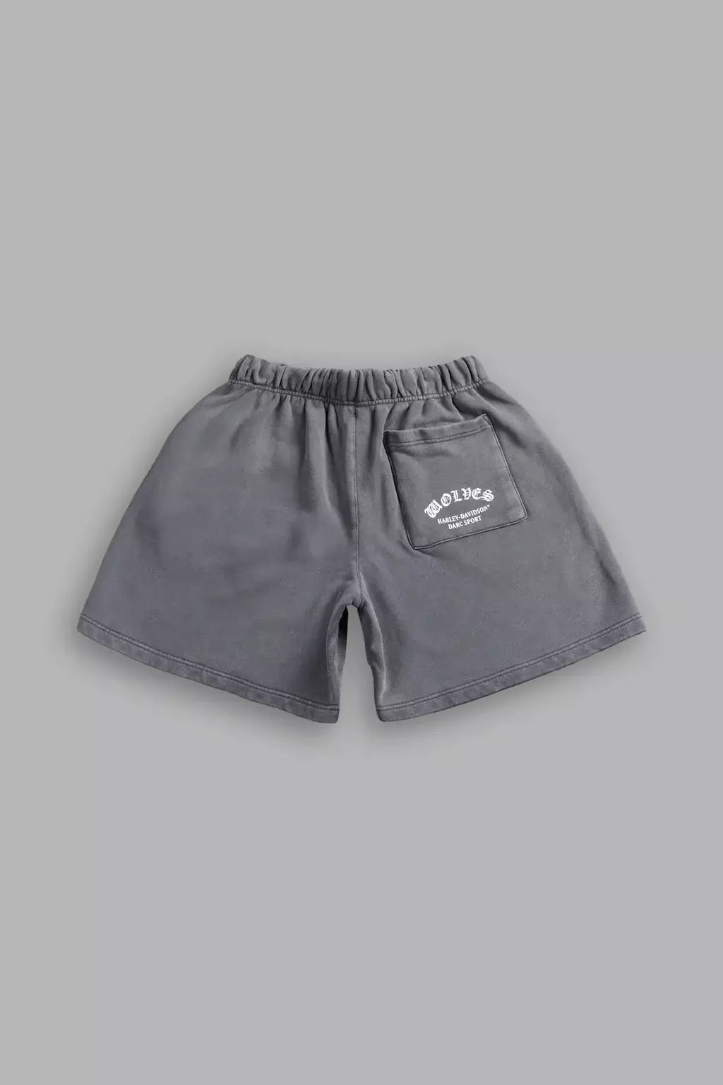 DS/HAR-0067 Harley-Davidson Wolves Oversized Post Lounge Sweat Shorts V2 in Slate Gray