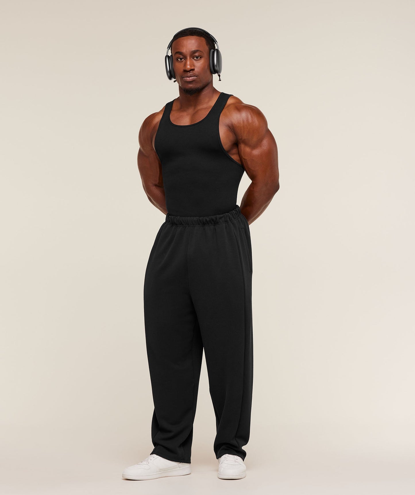 GS-0068 Straight Leg Tracksuit Pant - Black