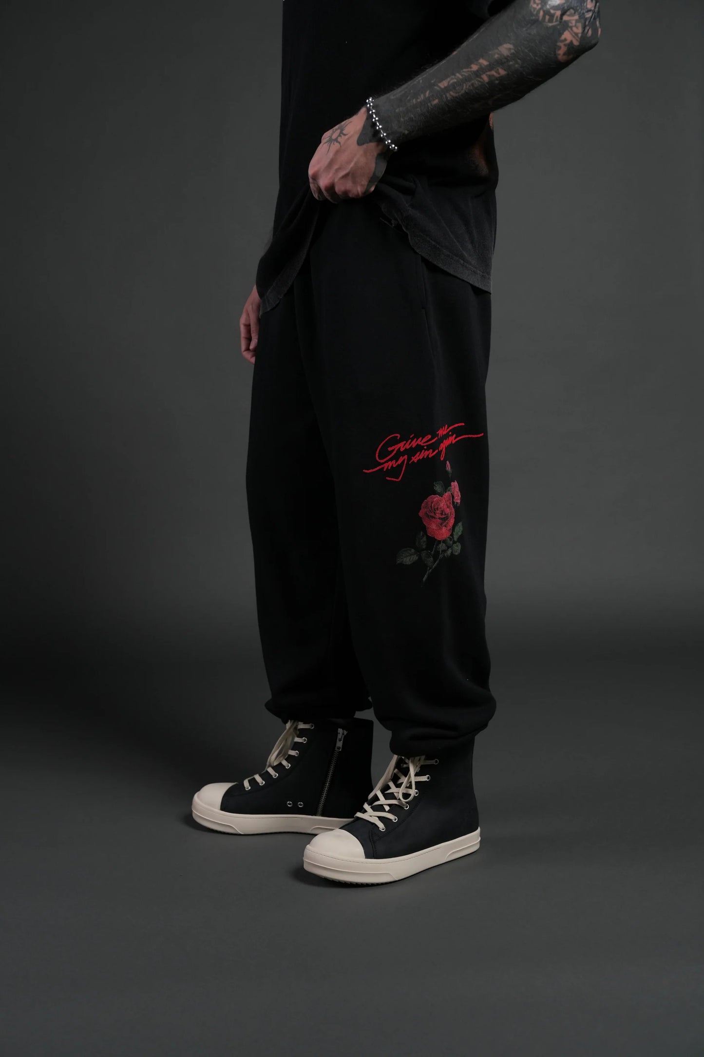 DS-0105 Sin Again Unisex Lightweight Lounger Sweat Pants in Black