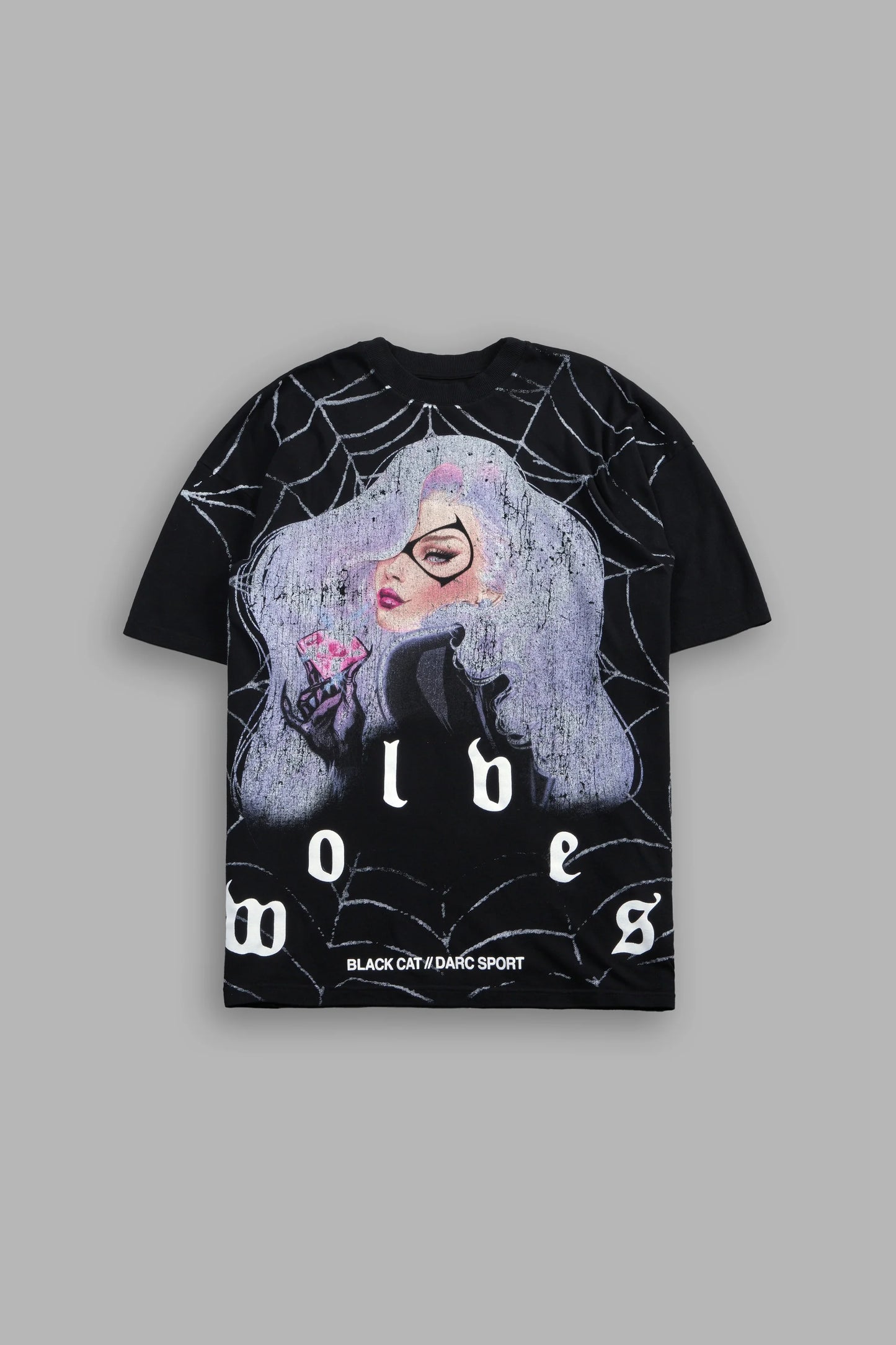 DS-0242 Cat Got Your Tongue Premium Oversized Tee in Black