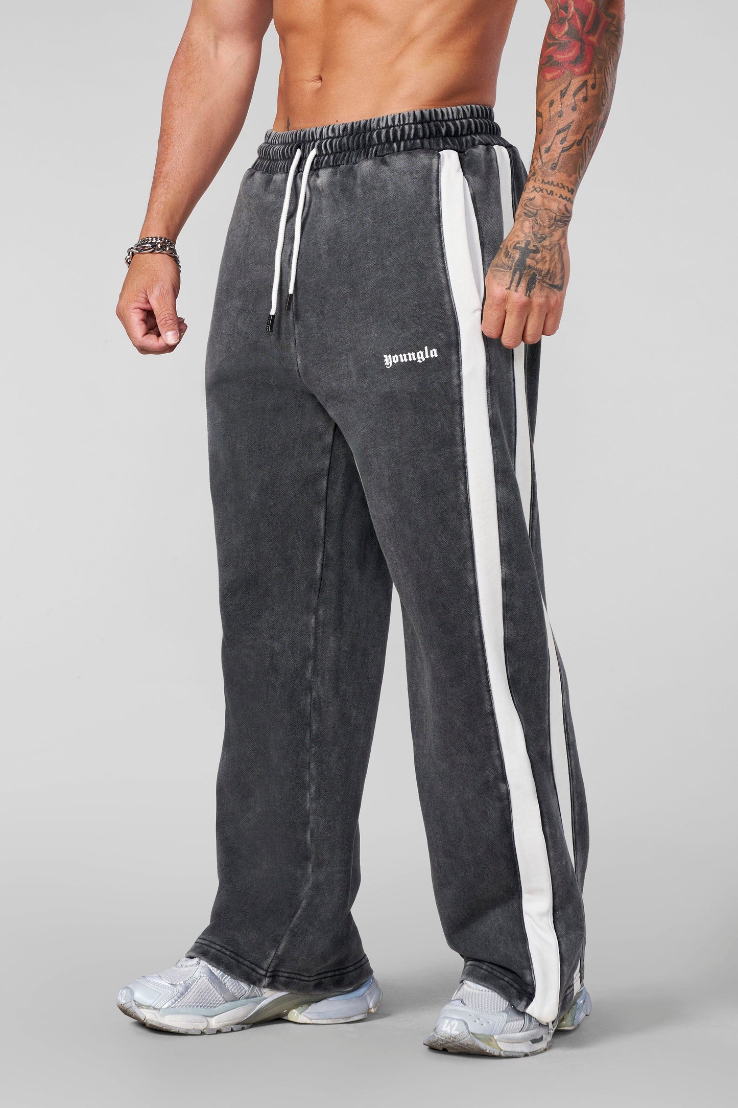 2146 - Classic Stripe Sweats - Charcoal Wash