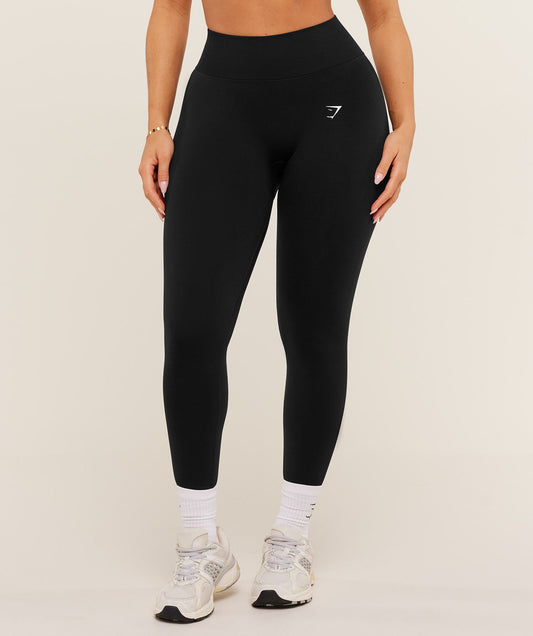 GSW-0084 Lift Seamless Leggings - Black/Black Marl