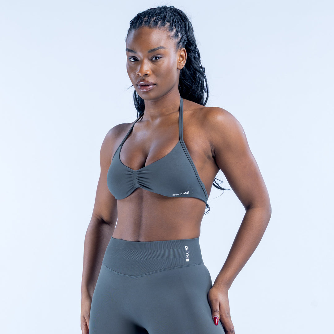 Impact Strappy Bra | Slate Grey