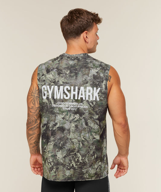 GS-0059 Conditioning Club Washed Tank - Chalk Beige/White/Wash