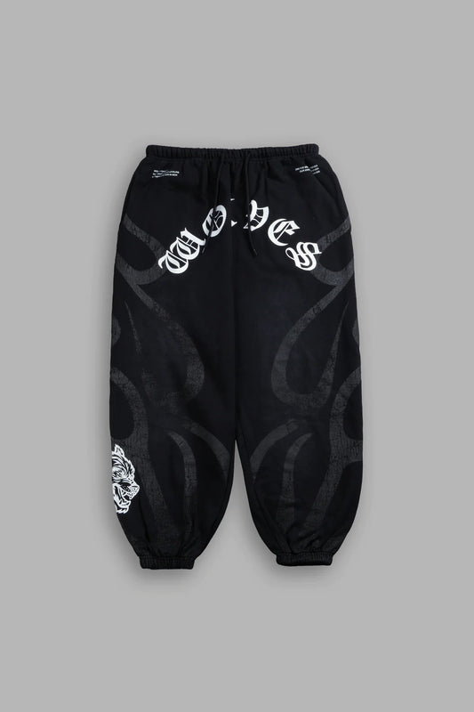 DS-0140 Chopper Inferno Lounger Sweat Pants in Black Sun Fade