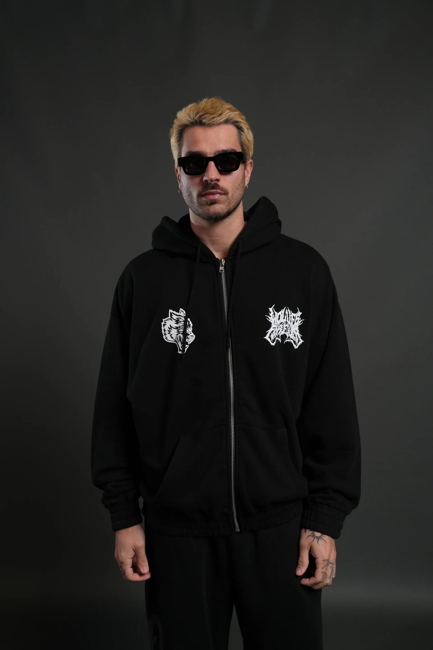 DS-0191 Sheer Loyalty “Chambers” Zip Hoodie in Black