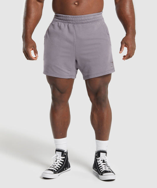GS-0156 Power Washed 5" Shorts - Fog Purple/Acid Wash Small Ball