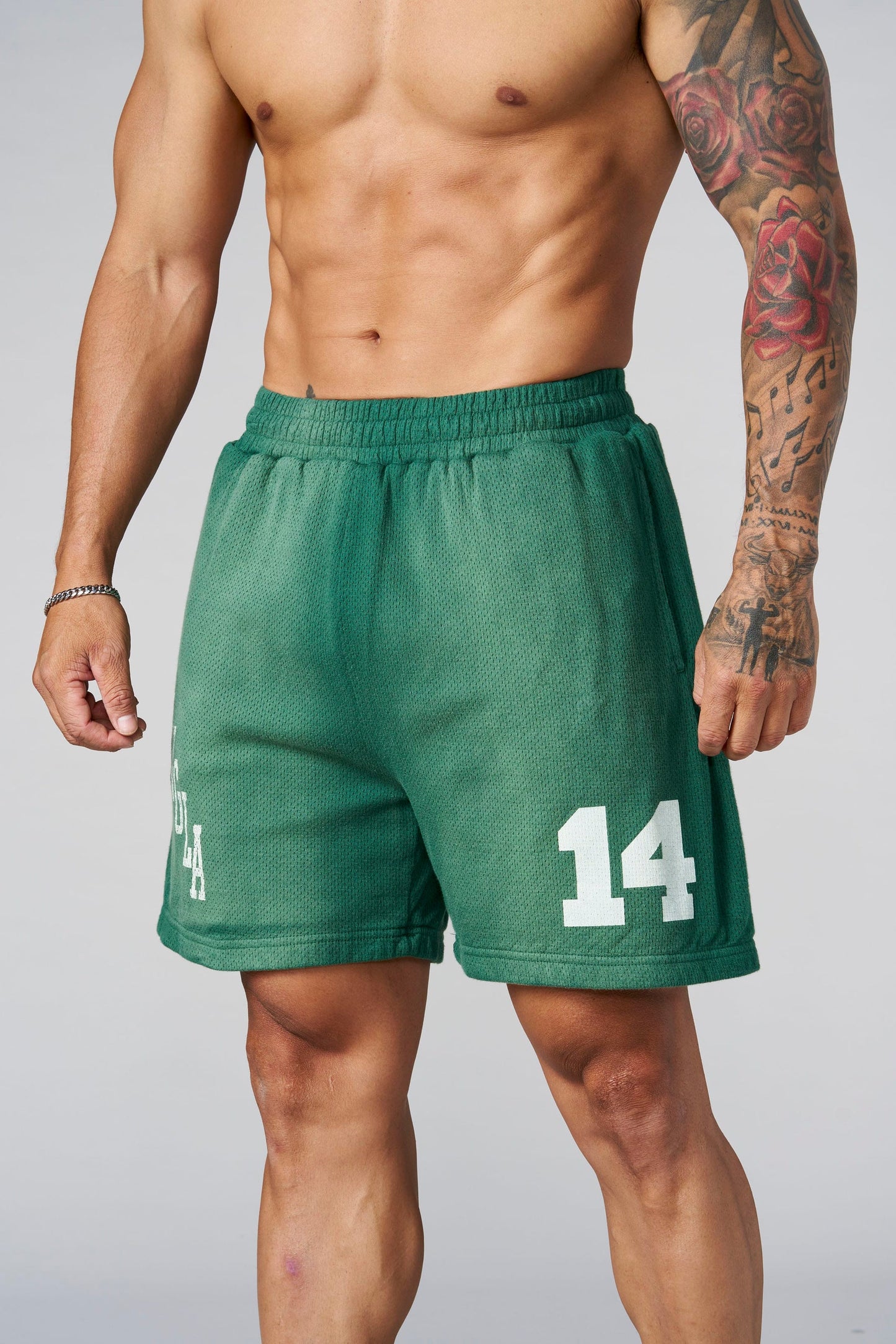 1123 - Golden Era Cotton Mesh Shorts - Green Wash