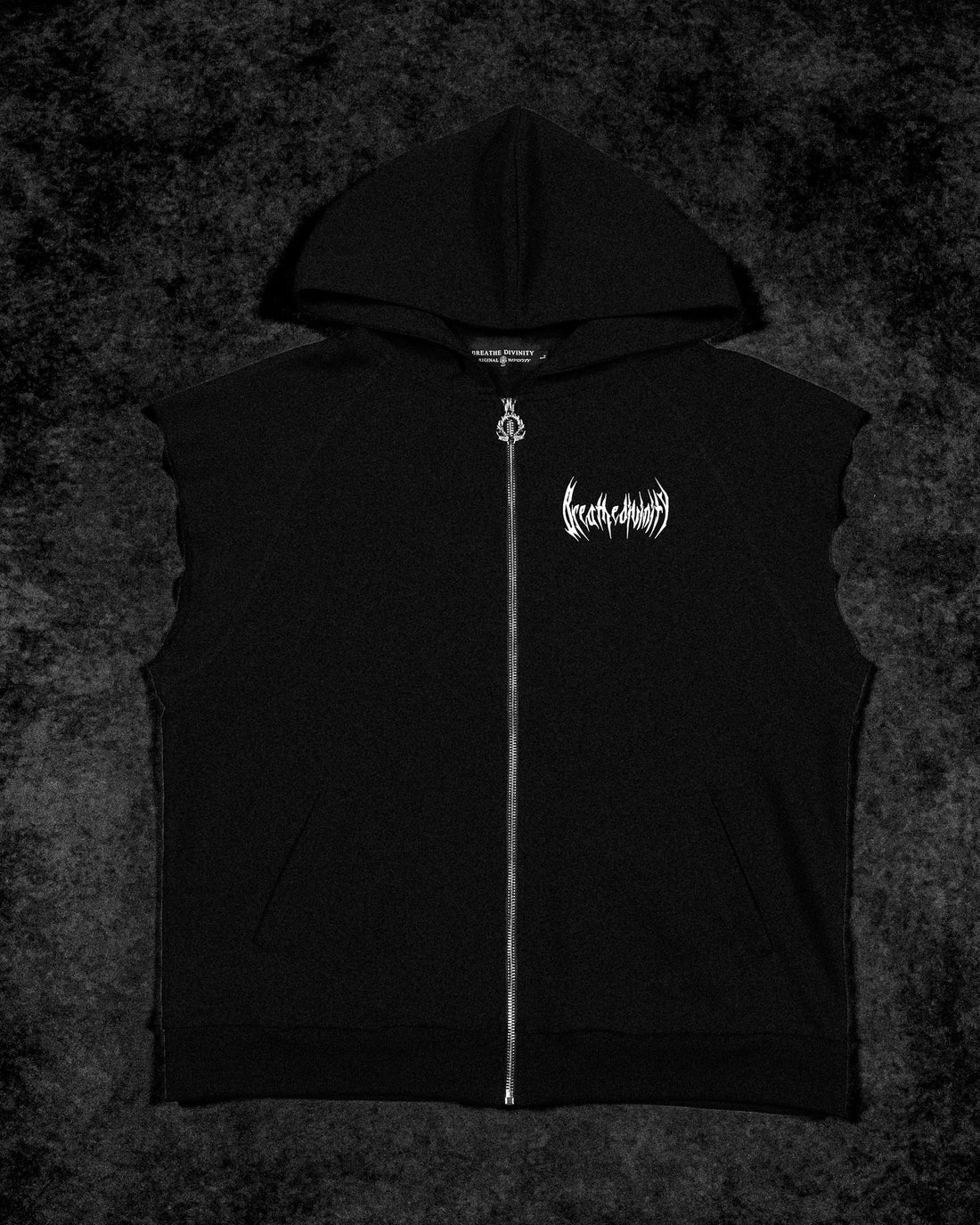 BD-0082 Venom Cutoff Zip-up Hoodie [VOID BLACK]