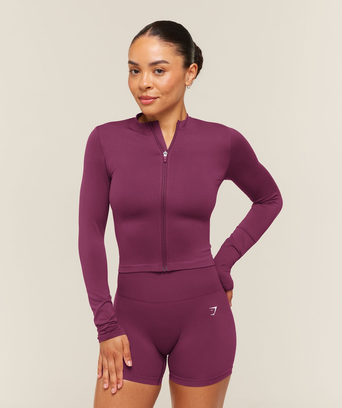 GSW-0153 Everyday Seamless Zip Tracktop - Strength Pink