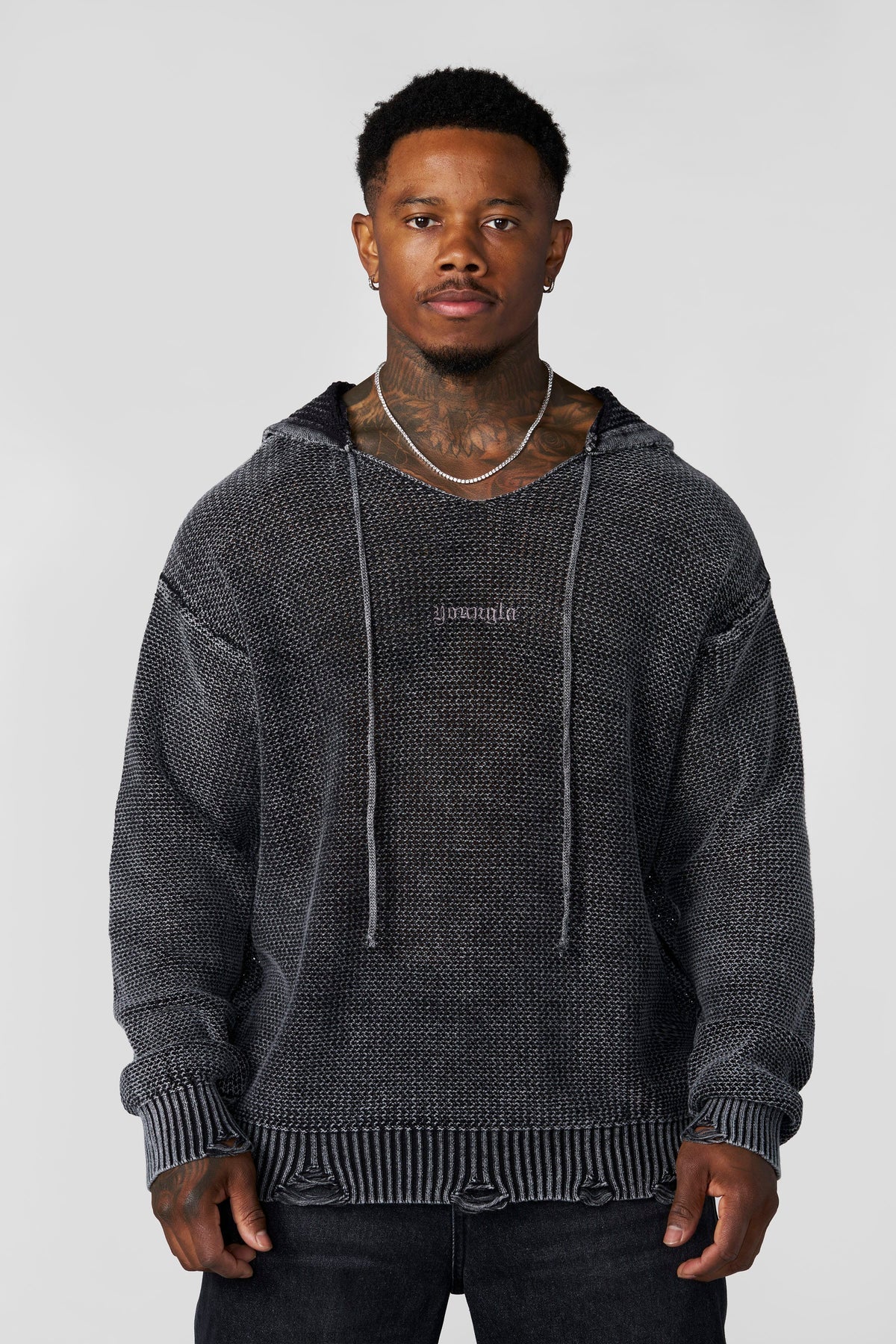 5229 - Rave Knit Hoodies - Black Wash