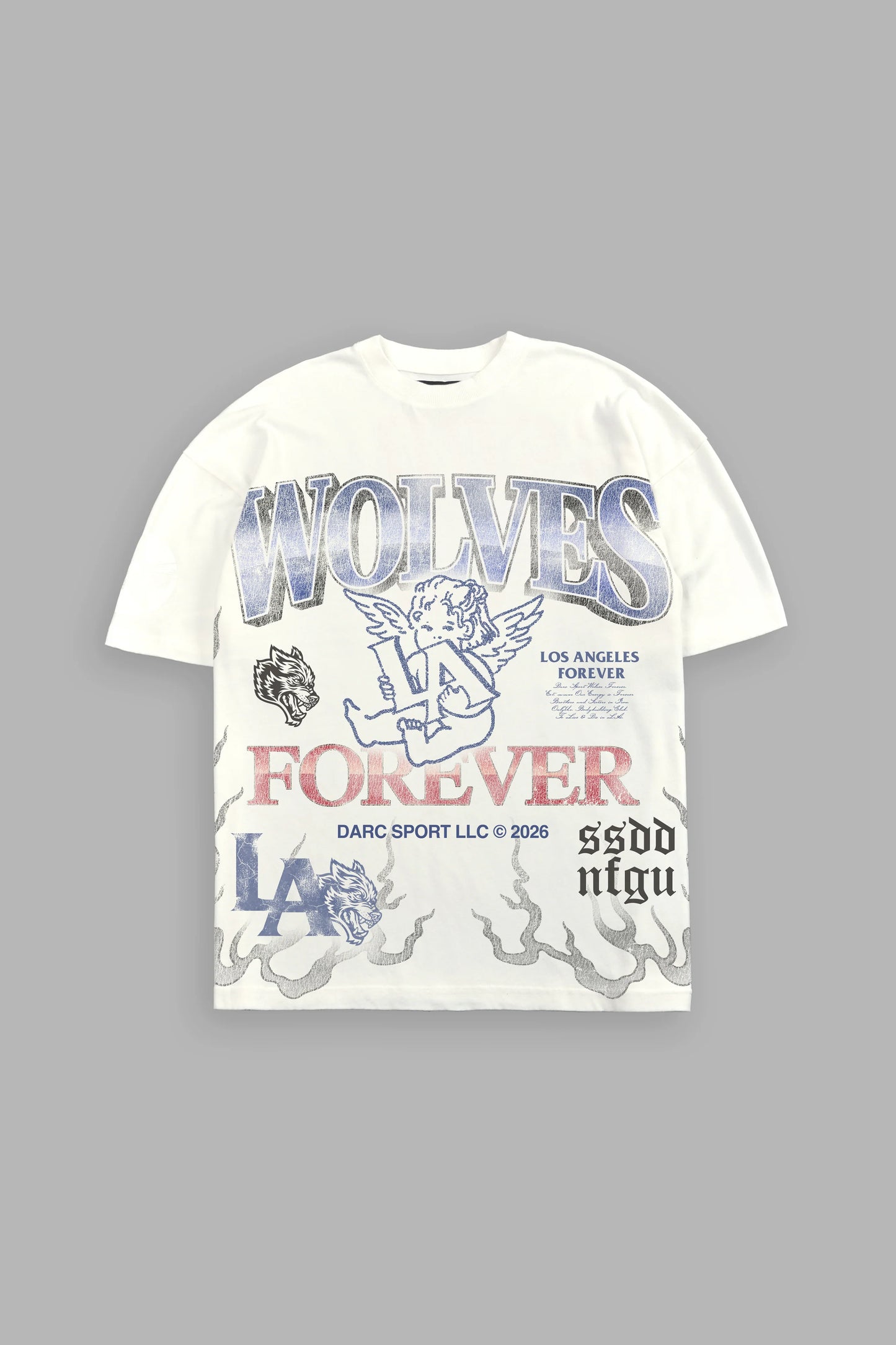 DS-0178 LA Heritage Premium Oversized Tee in Cream