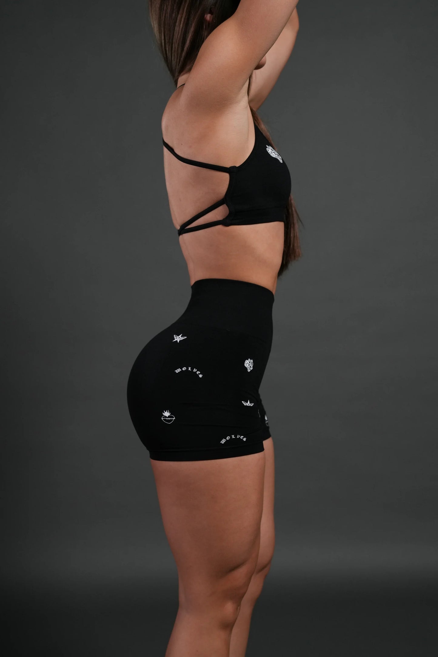 DSHE-0041 Verona Noir “Stella” Soft Seamless Shorts in Black