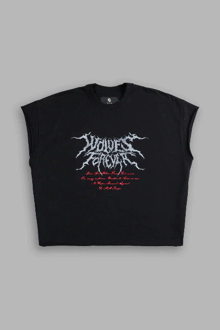 DS-0086 Darc Core “Grunge” Cut-Off Tee in Black