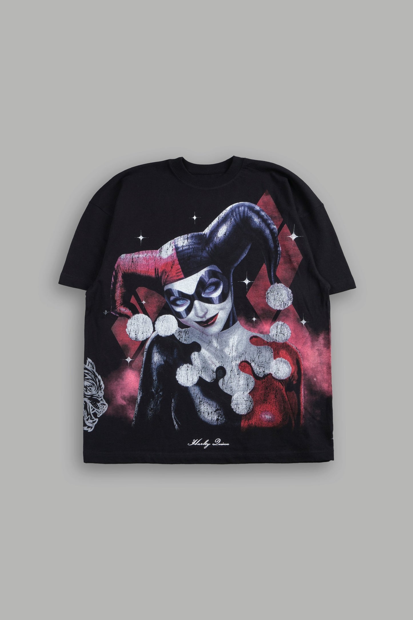 DS-0287 Darc Harley Quinn Side-By-Side Series Premium Oversized Tee in Black