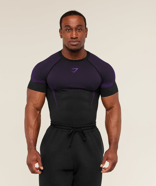 GS-0079 Onyx 5.0 Seamless T-Shirt - Black/Athletic Purple