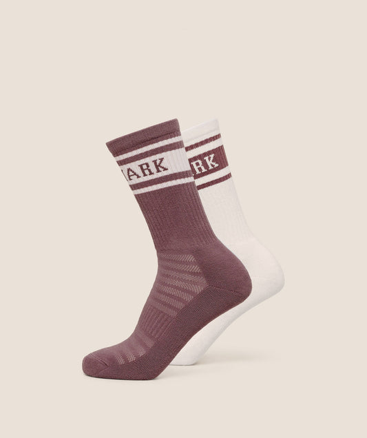 GSA-0041 Collegiate Crew Sock 2pk - Calm Pink