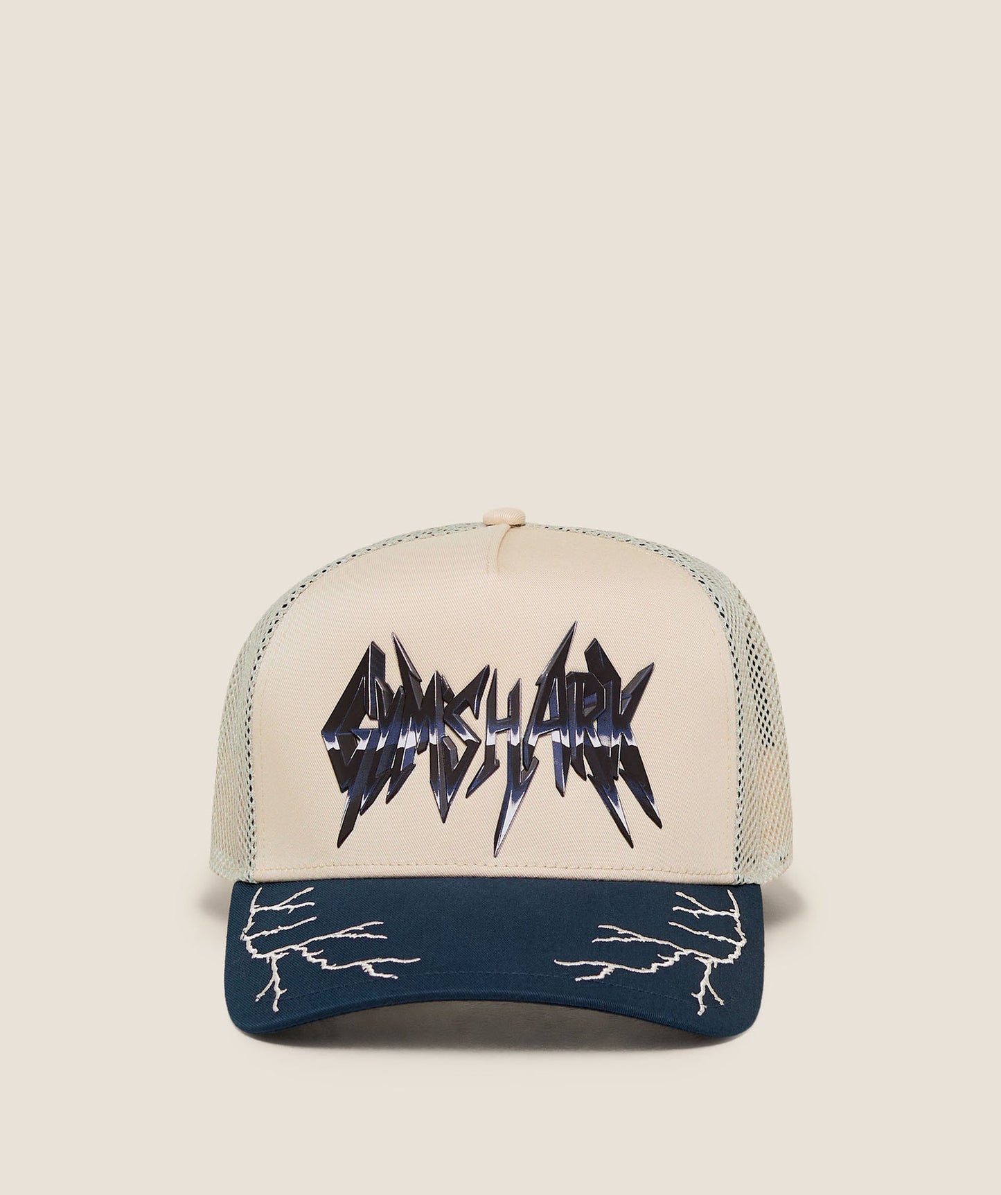 GSA-0047 Lightning Graphic Trucker Cap - Tinted White
