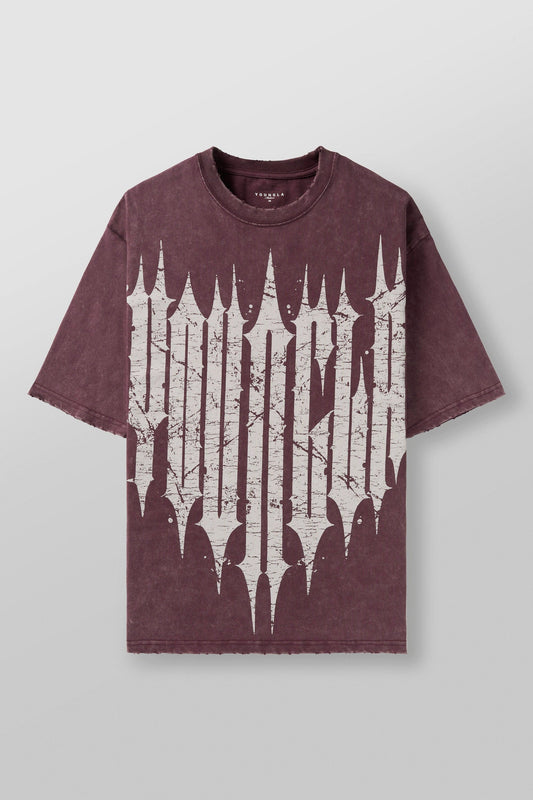 4156 - REVENGE TEES - Burgundy Wash