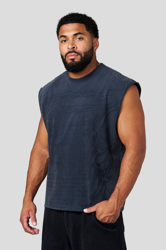 3095 - Sacred Sigil Cut-Offs - Navy Wash