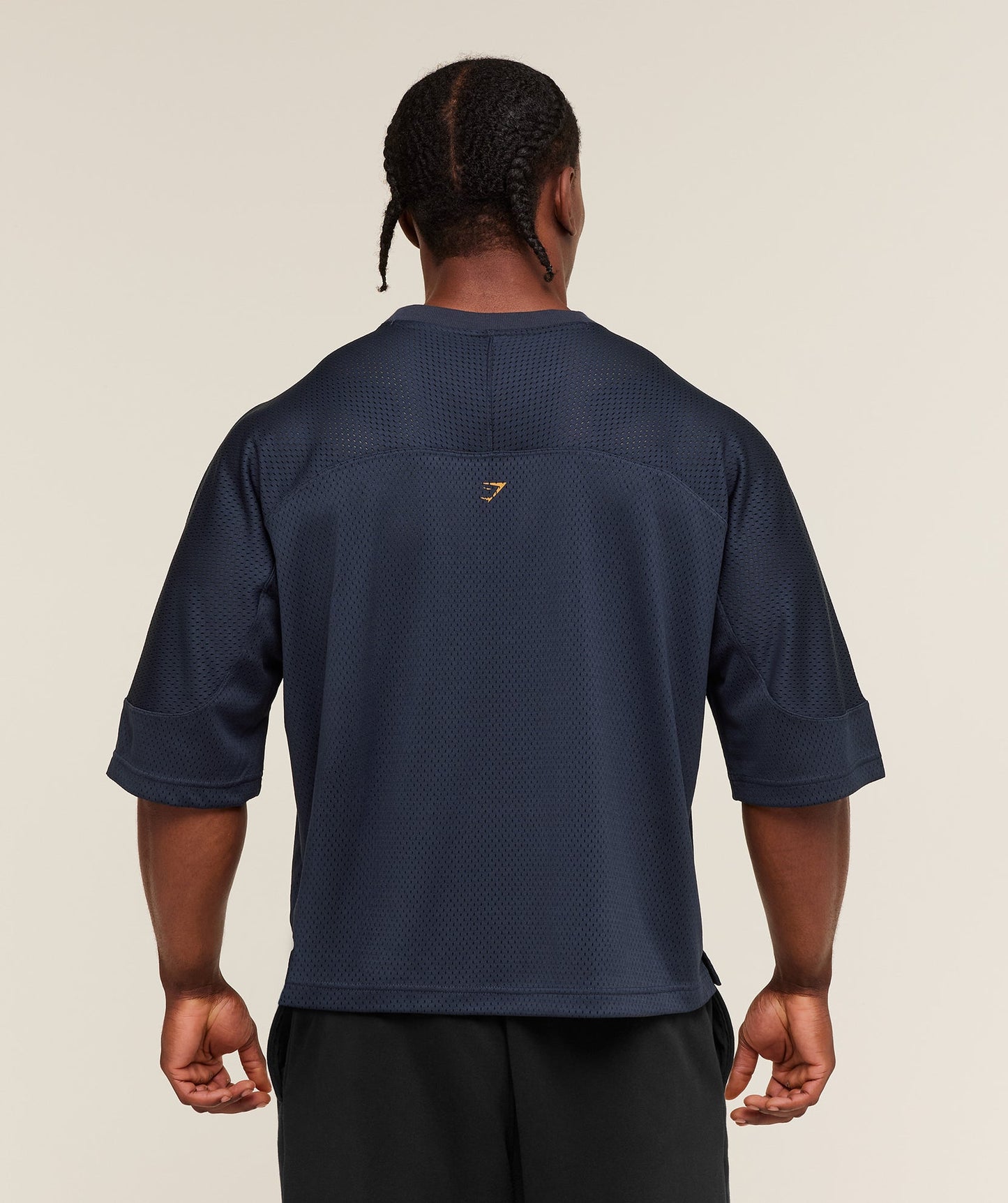 GS-0136 Graphic Mesh Oversized T-Shirt - Heavy Blue