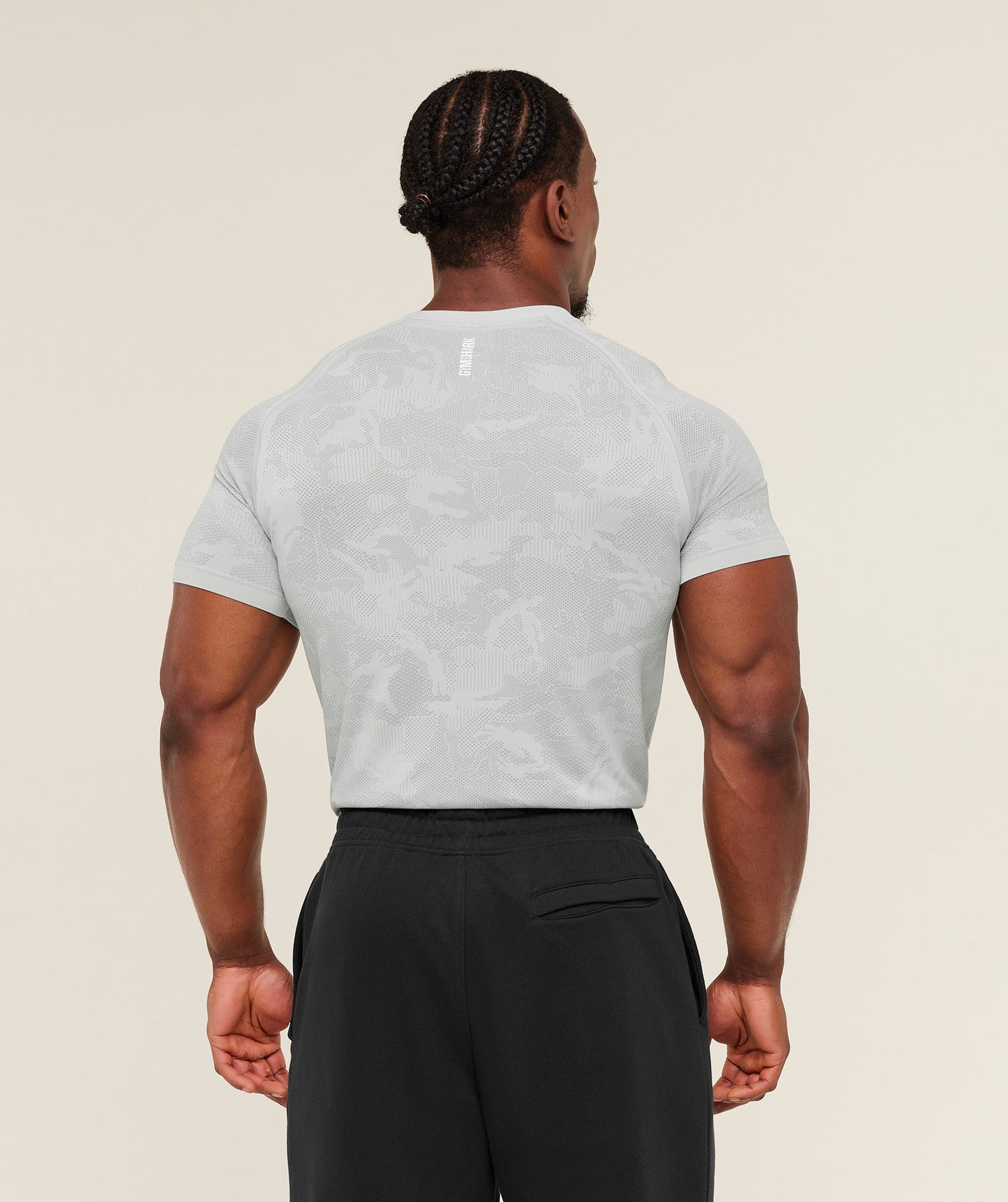 GS-0011 Geo Seamless T-Shirt - Light Grey/Smokey Grey