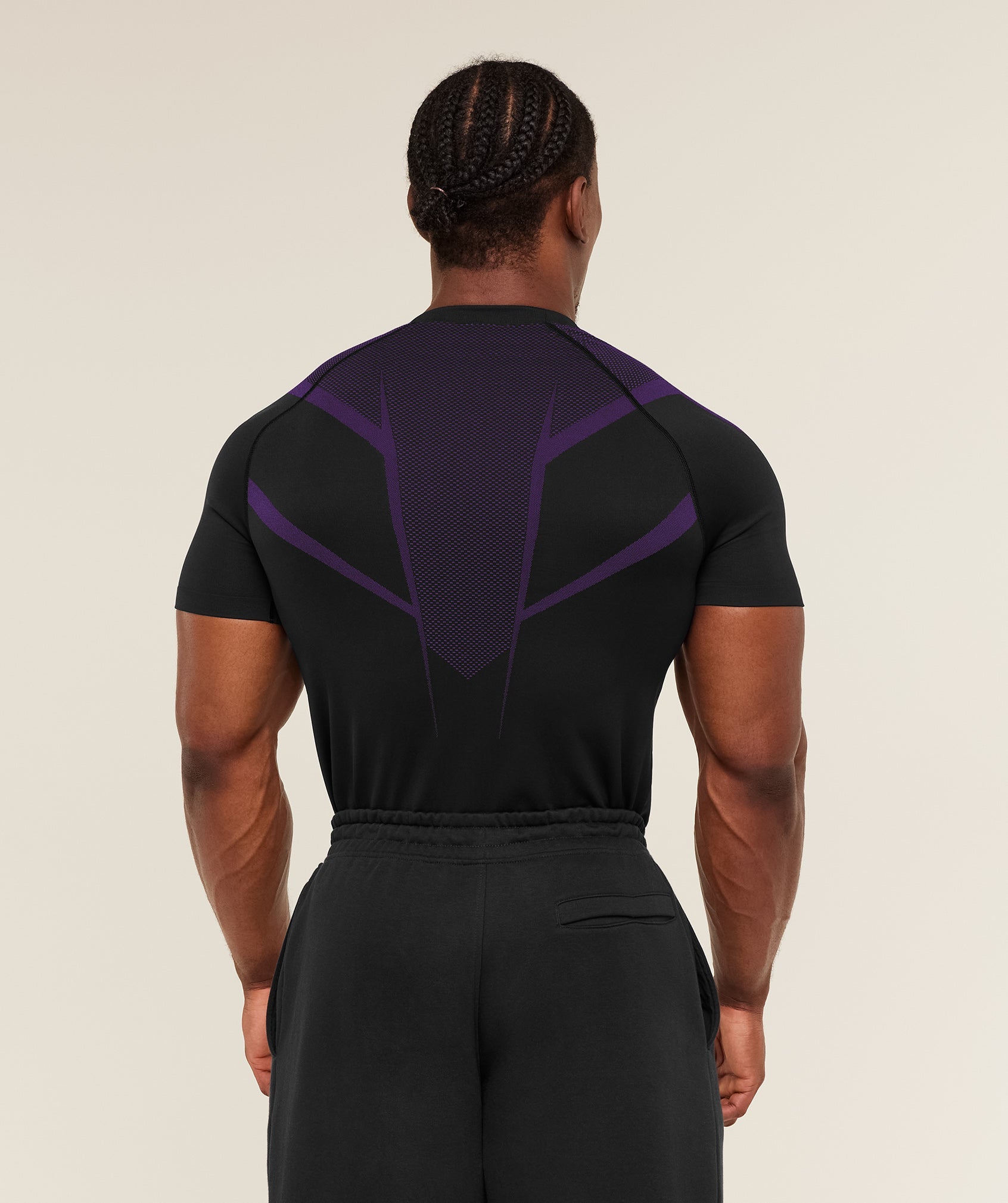 GS-0079 Onyx 5.0 Seamless T-Shirt - Black/Athletic Purple – GYMVIBES.