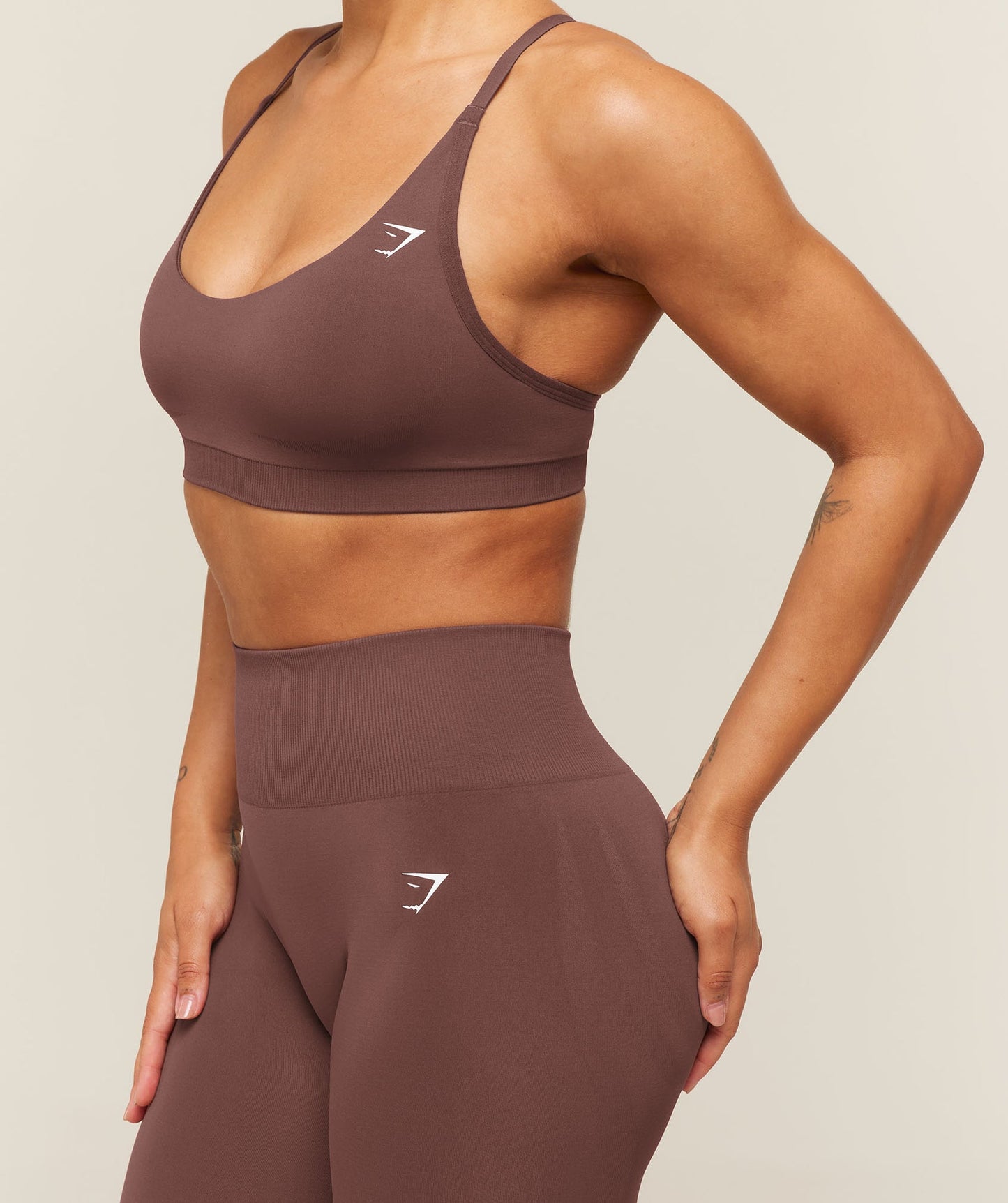 GSW-0046 Everyday Seamless Racerback Sports Bra - Espresso Brown
