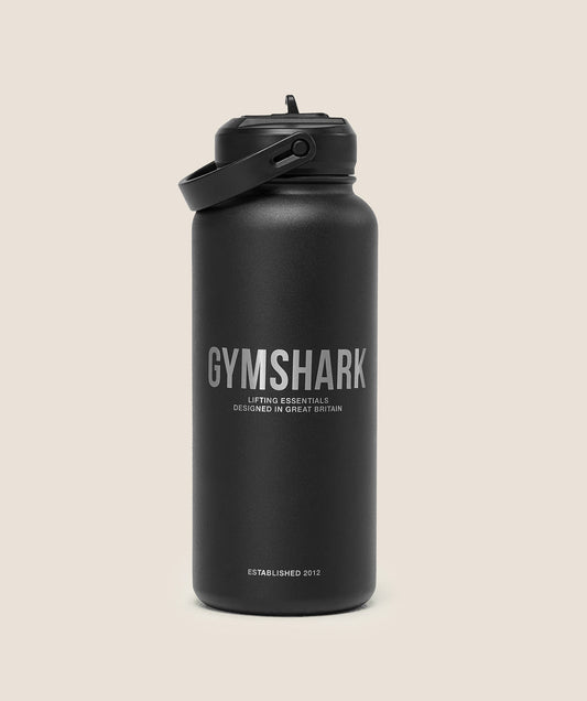 GSA-0042 Gymshark Metal Insulated Straw Bottle 1L - Black