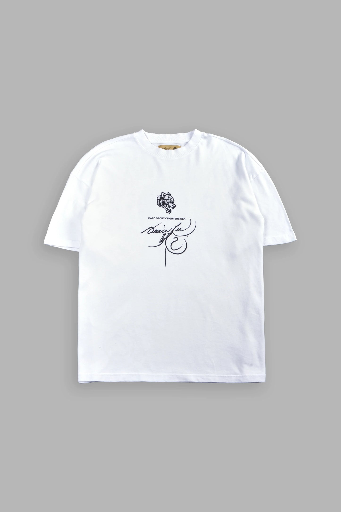 DS-0313 BRUCE LEE FLAME PREMIUM OVERSIZED TEE IN WHITE