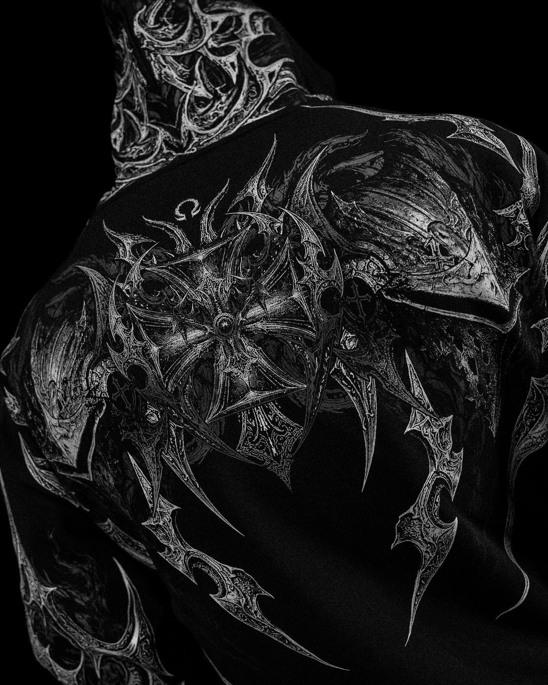 BD-0098 Berserker Oversized Zip-up Hoodie [VOID BLACK]
