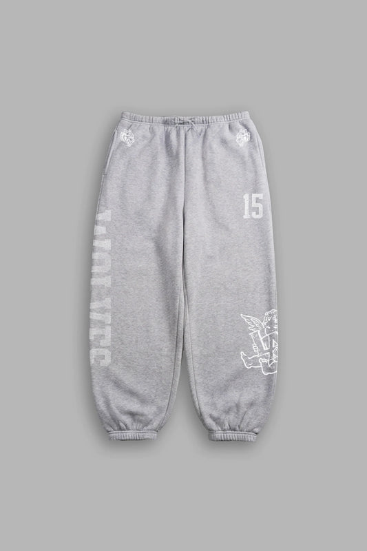 DS-0184 Est MMXV Lightweight Lounger Sweat Pants in Light Athletic Gray