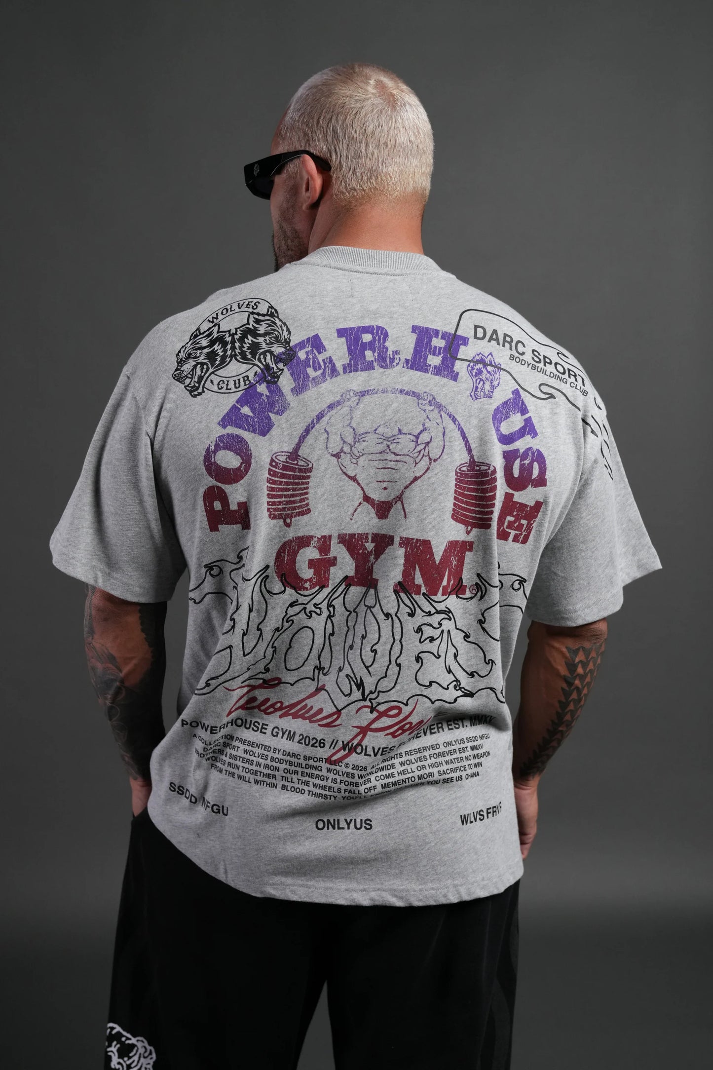 DS-0114 Powerhouse Hesh Premium Oversized Tee in Light Athletic Gray
