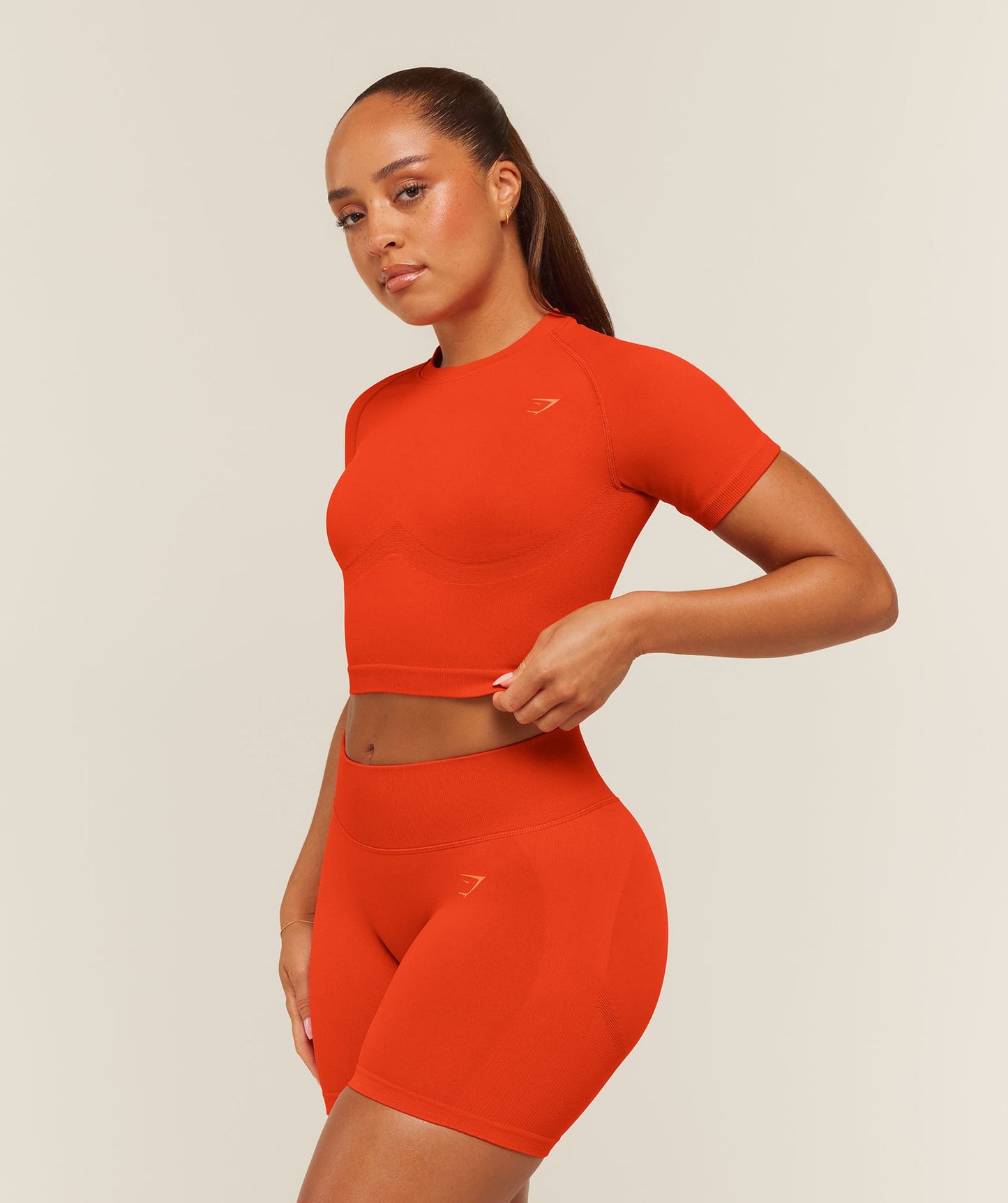 GSA-0151 - Lift Seamless Short Sleeve Top - Bold Orange