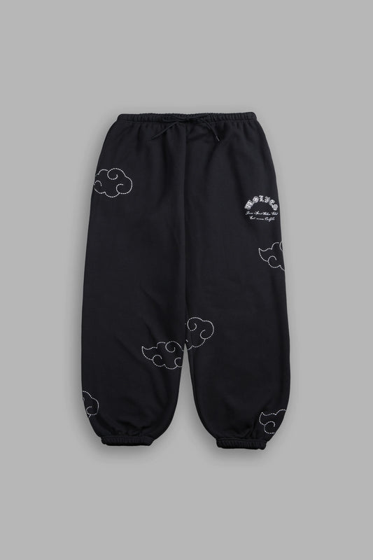 DS-0222 Darc Clouds Lightweight Lounger Sweat Pants in Black