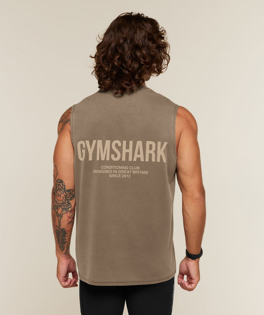 GS-0059 Conditioning Club Washed Tank - Trail Brown/Vanilla Beige/Wash