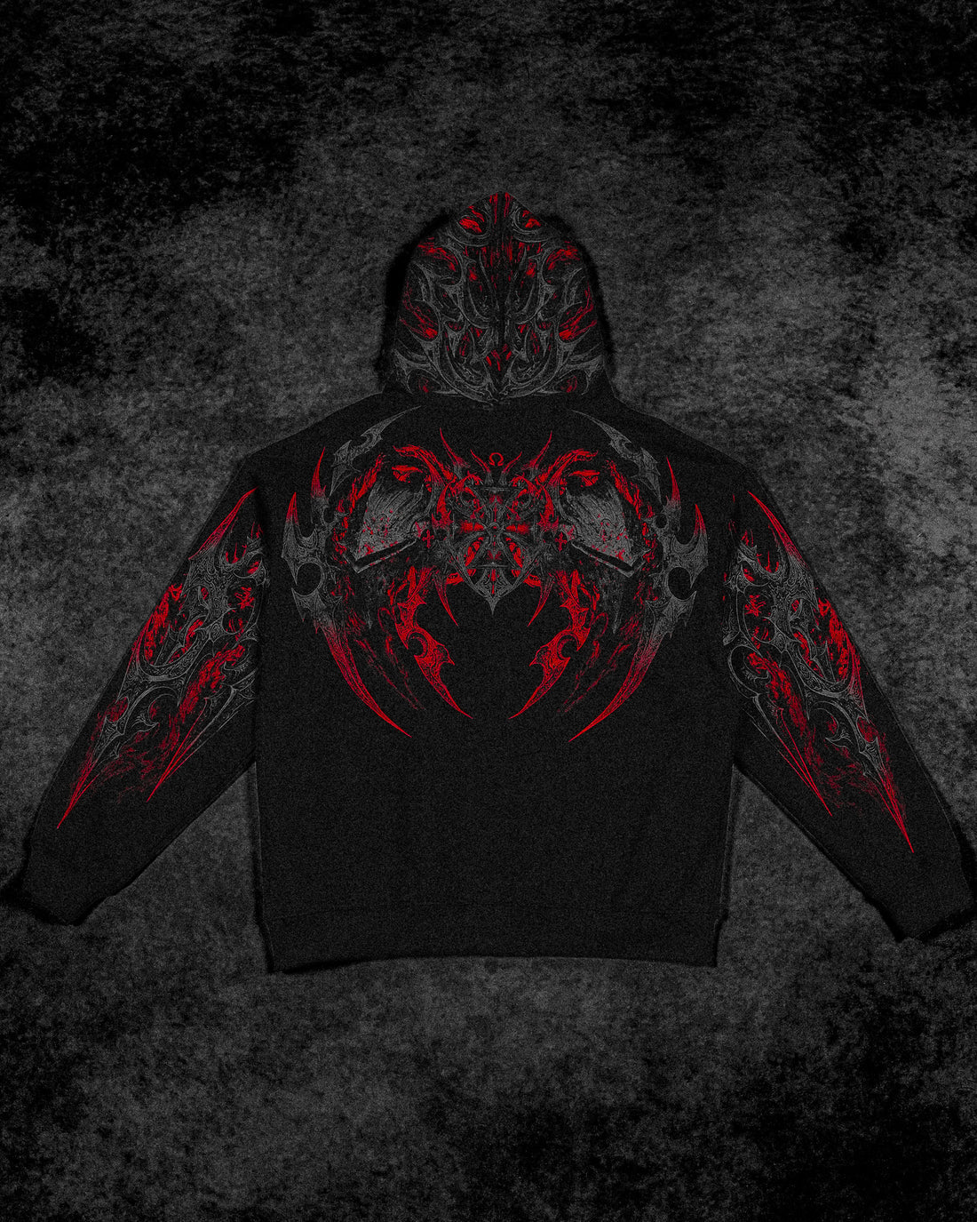 BD-0098 Berserker Oversized Zip-up Hoodie [HELLFIRE]