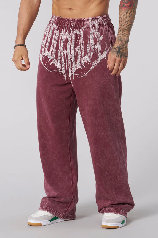 2079 - DARK WAVE JOGGERS - BURGUNDY WASH