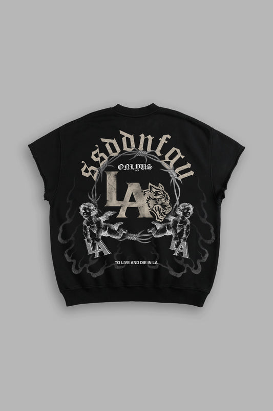 DS-0179 La Heritage Cap Sleeve London Crewneck in Black