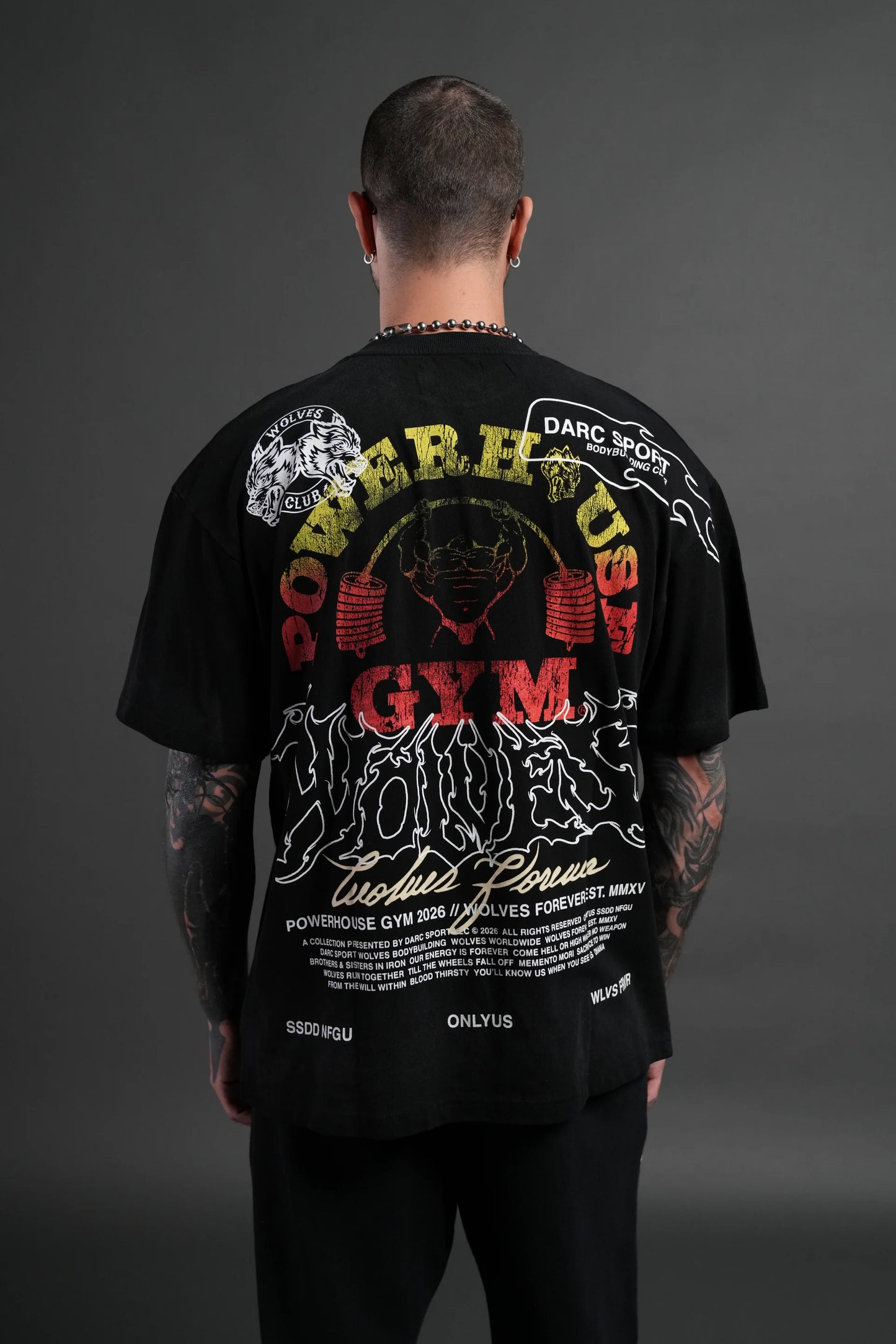 DS-0123 Powerhouse Hesh Premium Oversized Tee in Black Drift Wash