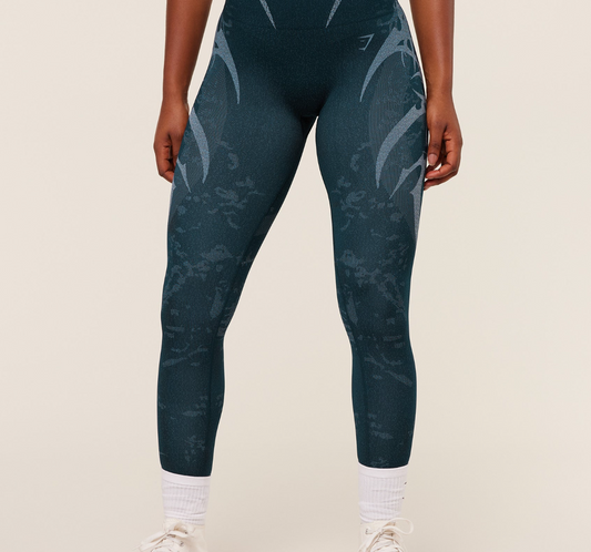 GSW-0104 Storm Seamless Leggings - Deep Petrol Blue/Smoke Blue